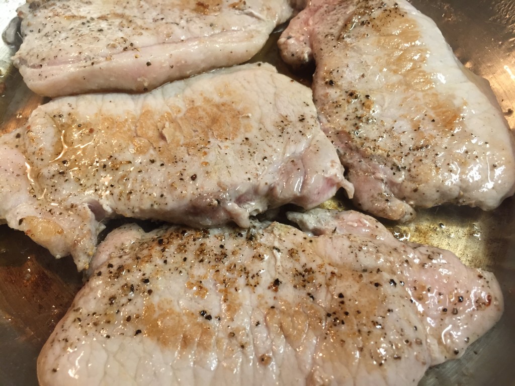 Pork chops are a-cookin'