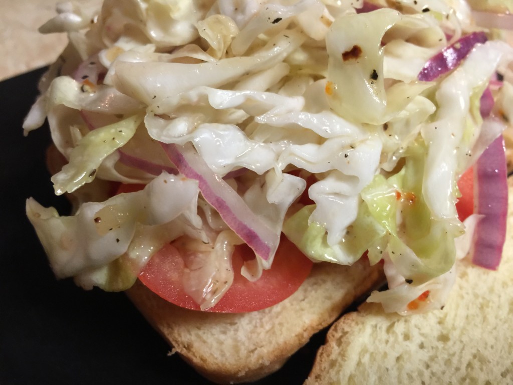 Bacon Cabbage Tomato Sandwich