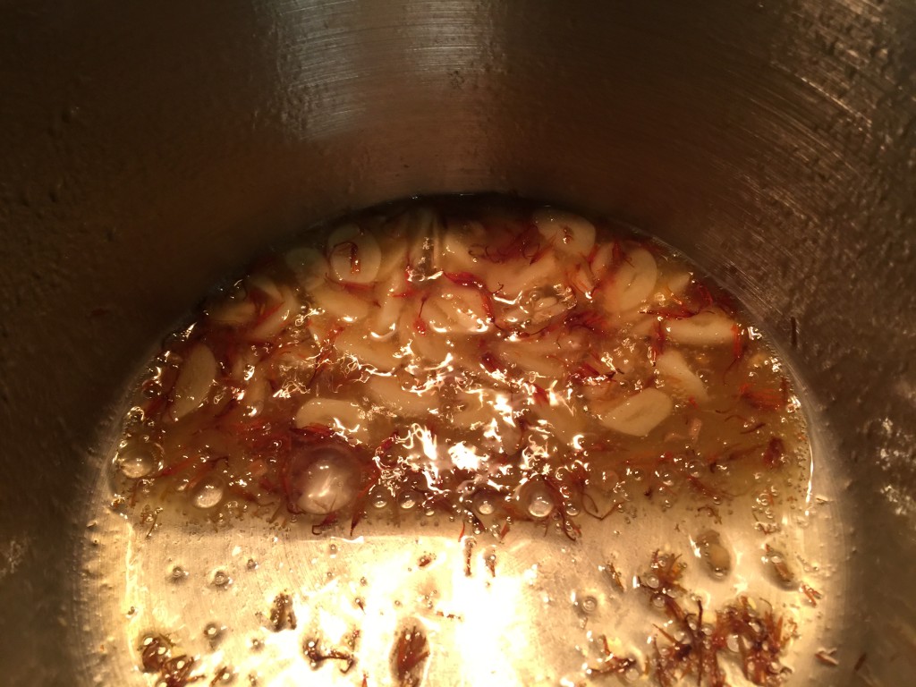 Grilled Marinated Chicken with Saffron Cream Sauce