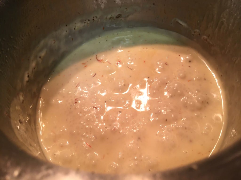 Grilled Marinated Chicken with Saffron Cream Sauce