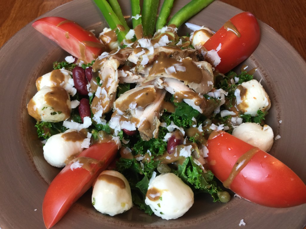 Kale and Mozz Salad Aunt Bons Balsamic Dressing