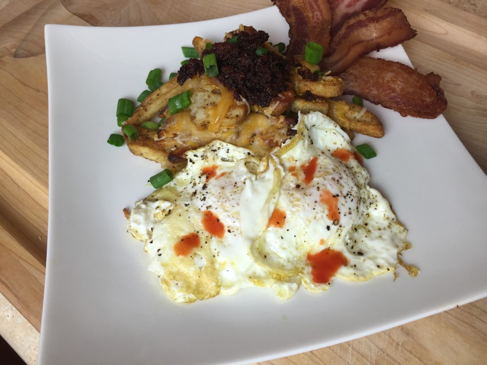 Chorizo Irish Nachos and Eggs