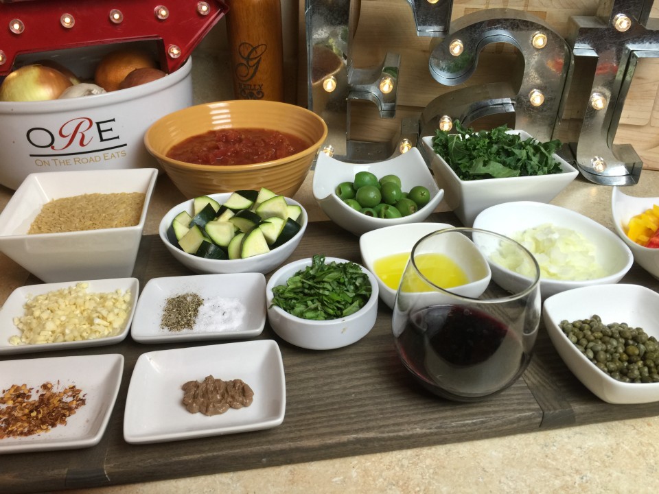 Chicken Puttanesca with Kale Orzo