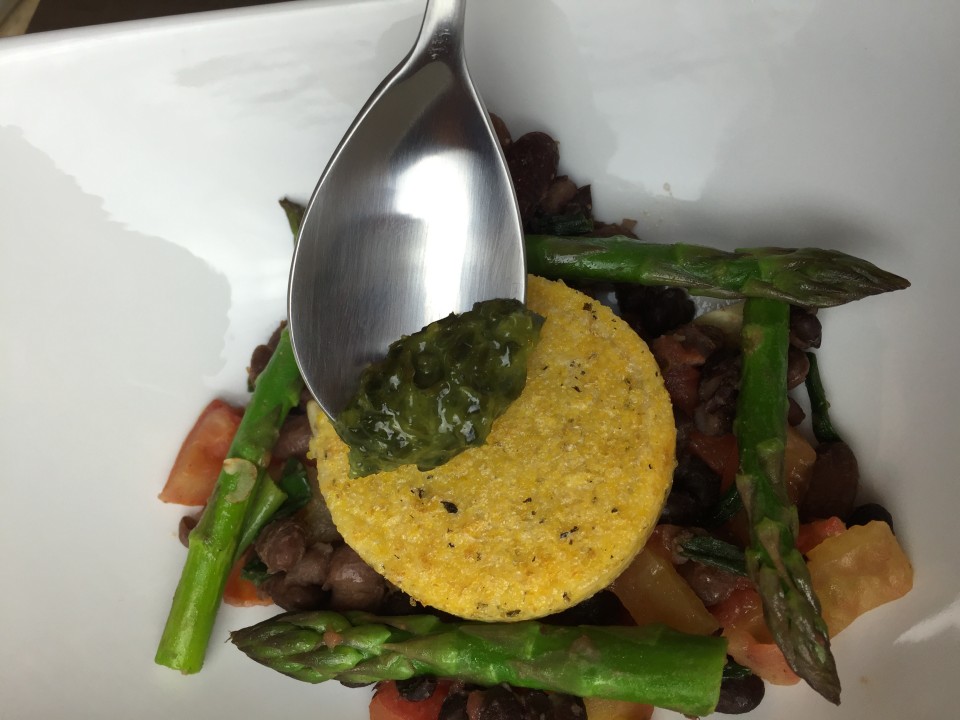 Tri Bean Polenta Pesto