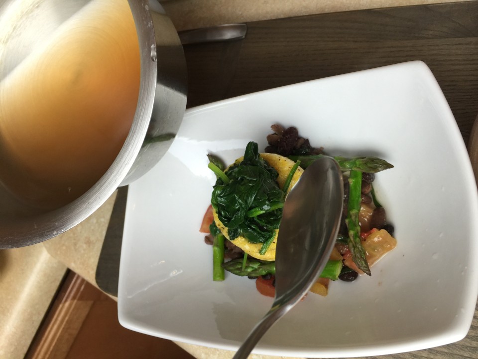 Tri Bean Polenta Vegetable Stock