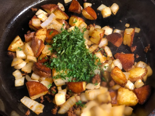 Cheesy Chorizo Potatoes Breakfast Skillet Recipe