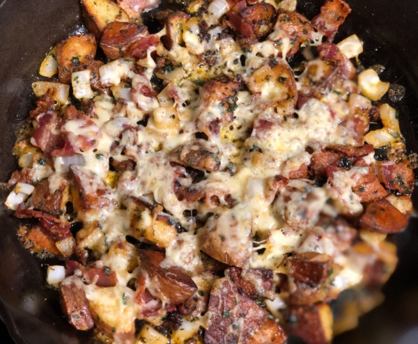 Cheesy Chorizo Potatoes Breakfast Skillet Recipe
