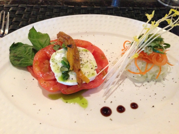 Start out with the Heirloom Tomato Caprese, fresh and Super Good!