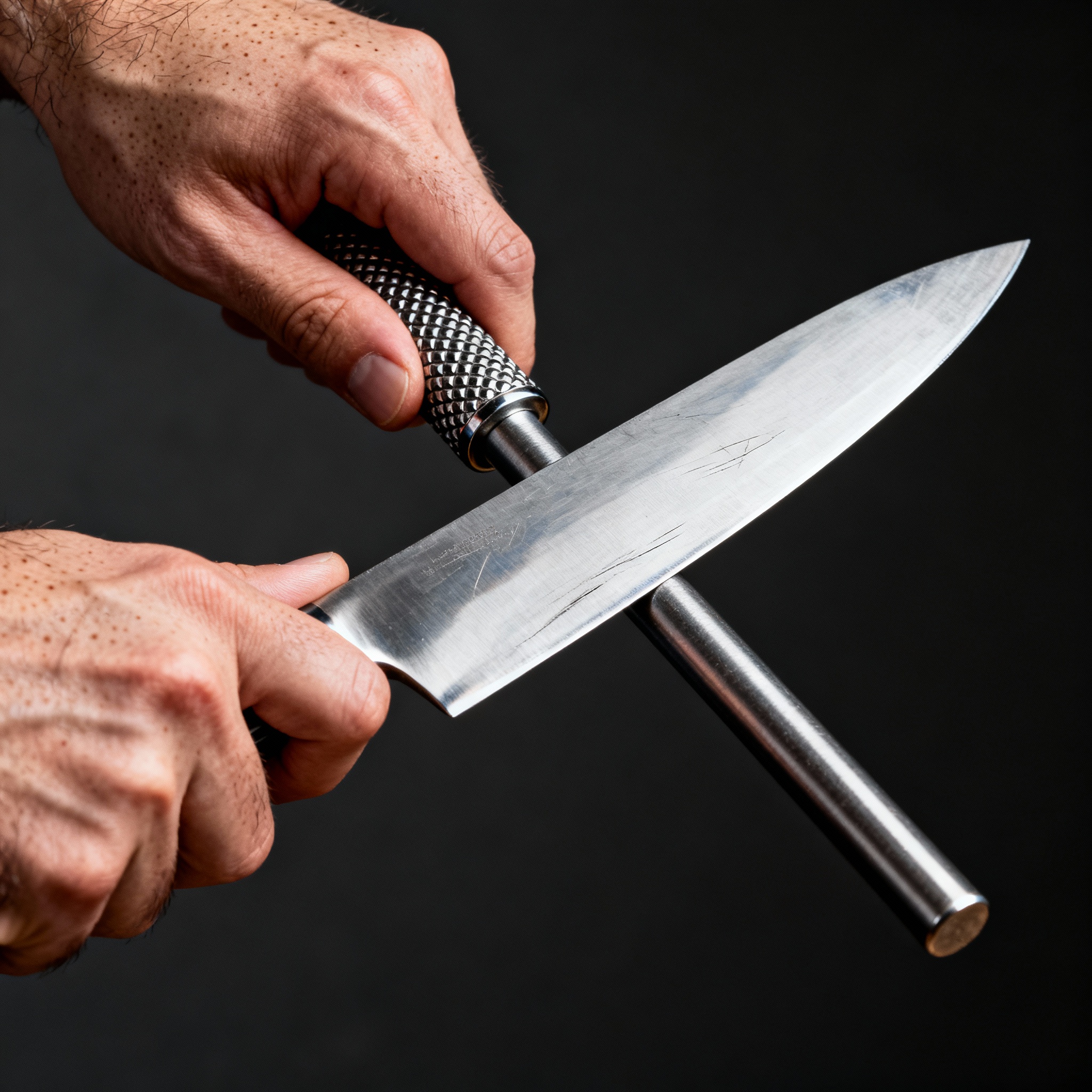 knife sharpening on whetstone for edge maintenance