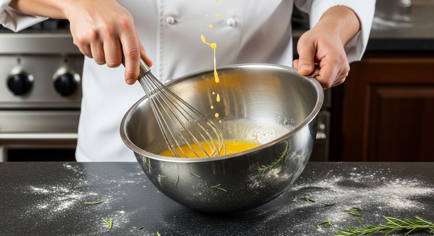 stainless steel balloon whisk whipping eggs in glass mixing Best Cooking Whisks for Home Kitchens (Chef-Tested Picks)