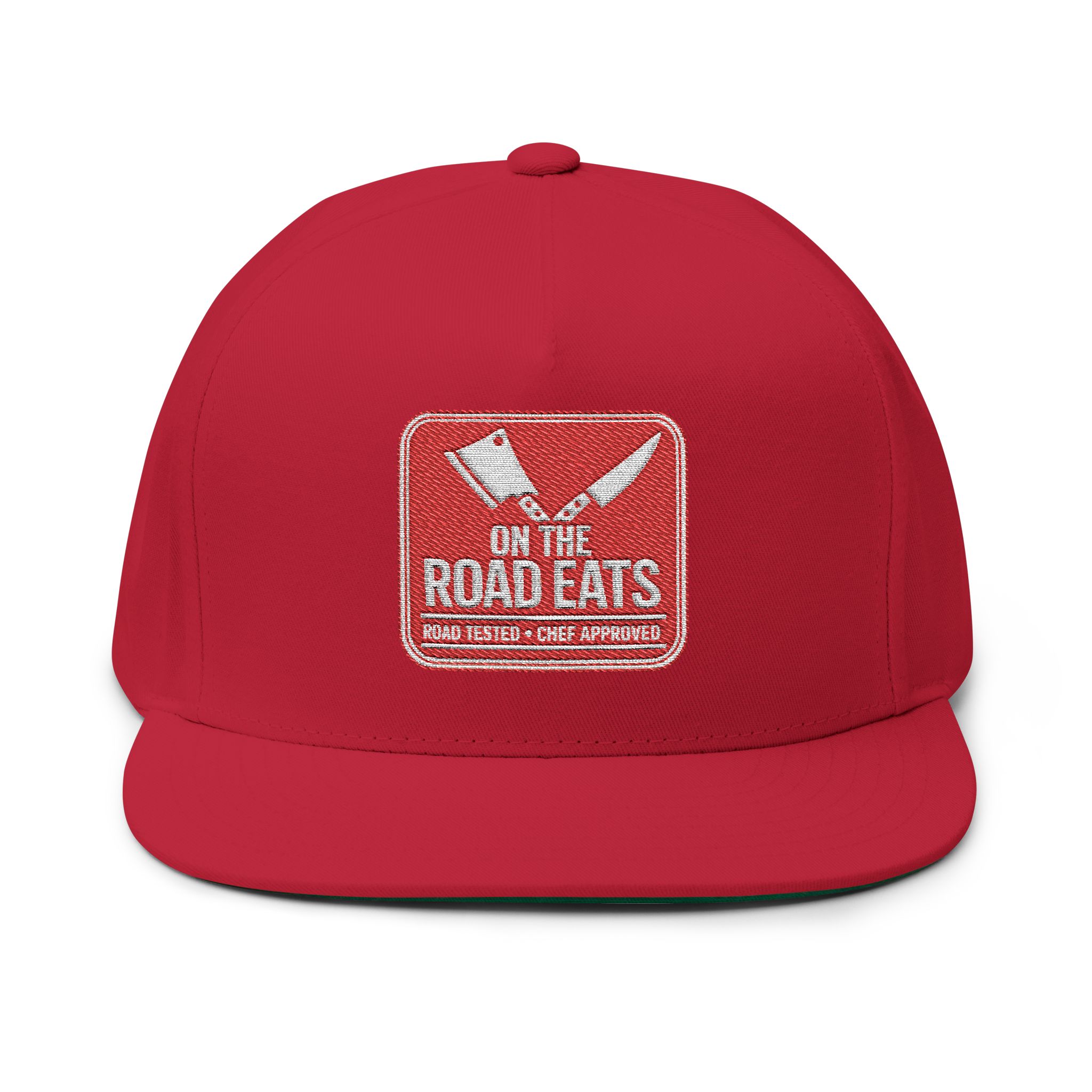 On The Road Eats Road Tested Snapback Hat | Premium Flat Bill Cap - Image 7