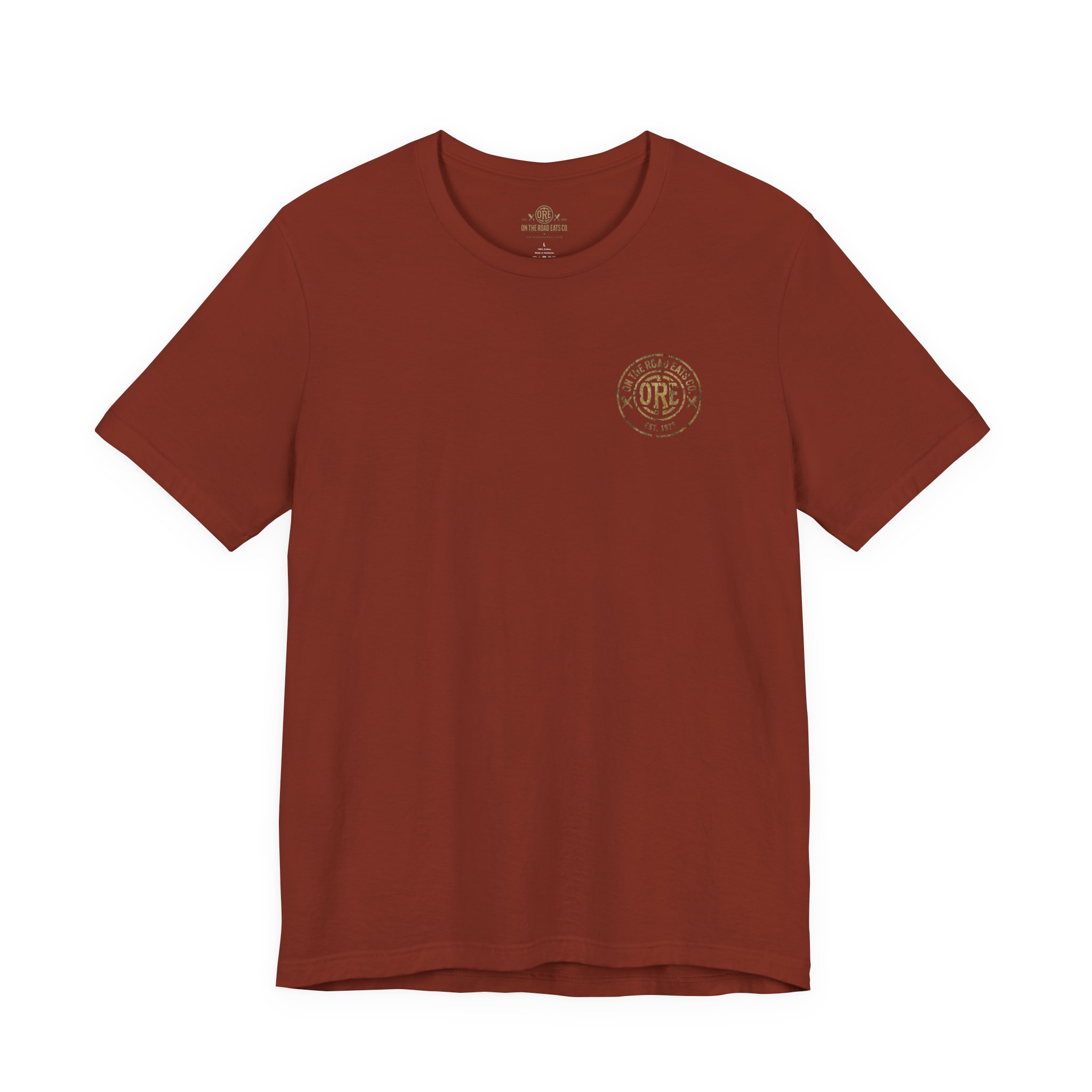 On The Road Eats Heritage Distressed Circle Logo T-Shirt | Graphic Tee - Image 5