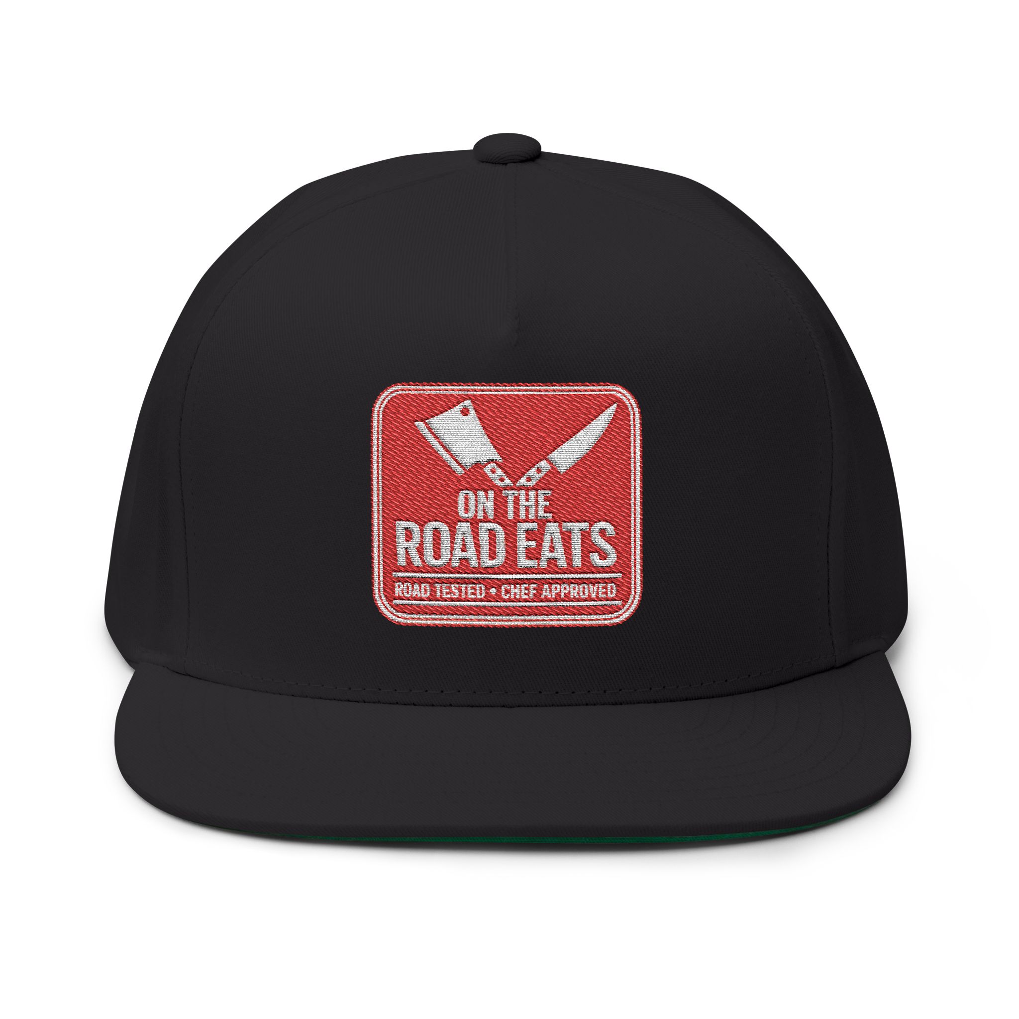 On The Road Eats Road Tested Snapback Hat | Premium Flat Bill Cap