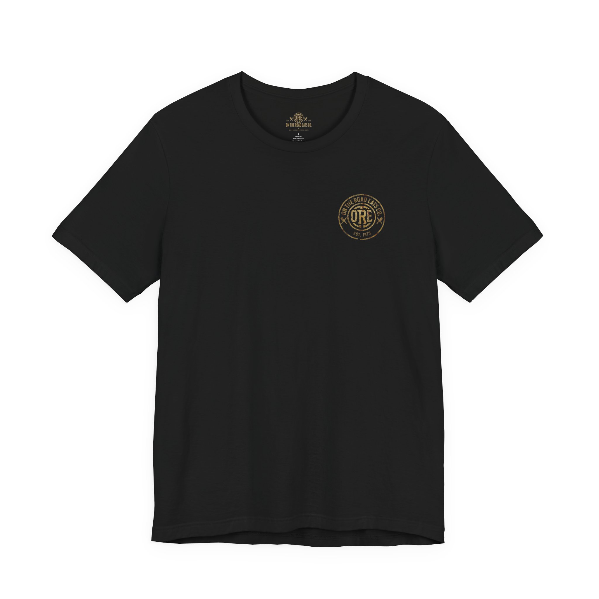On The Road Eats Heritage Distressed Circle Logo T-Shirt | Graphic Tee - Image 2