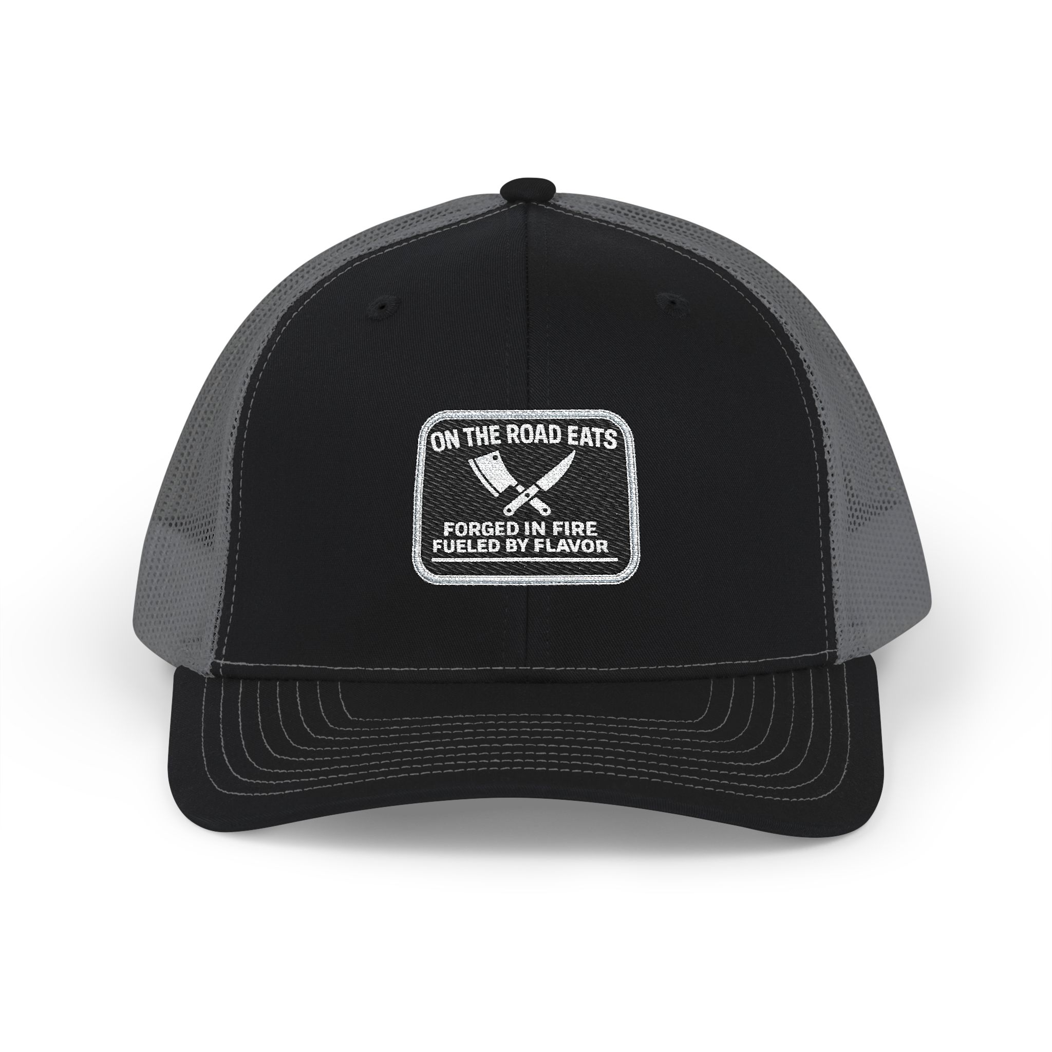 On The Road Eats Forged In Fire Trucker Hat | Premium OTRE Apparel - Image 5