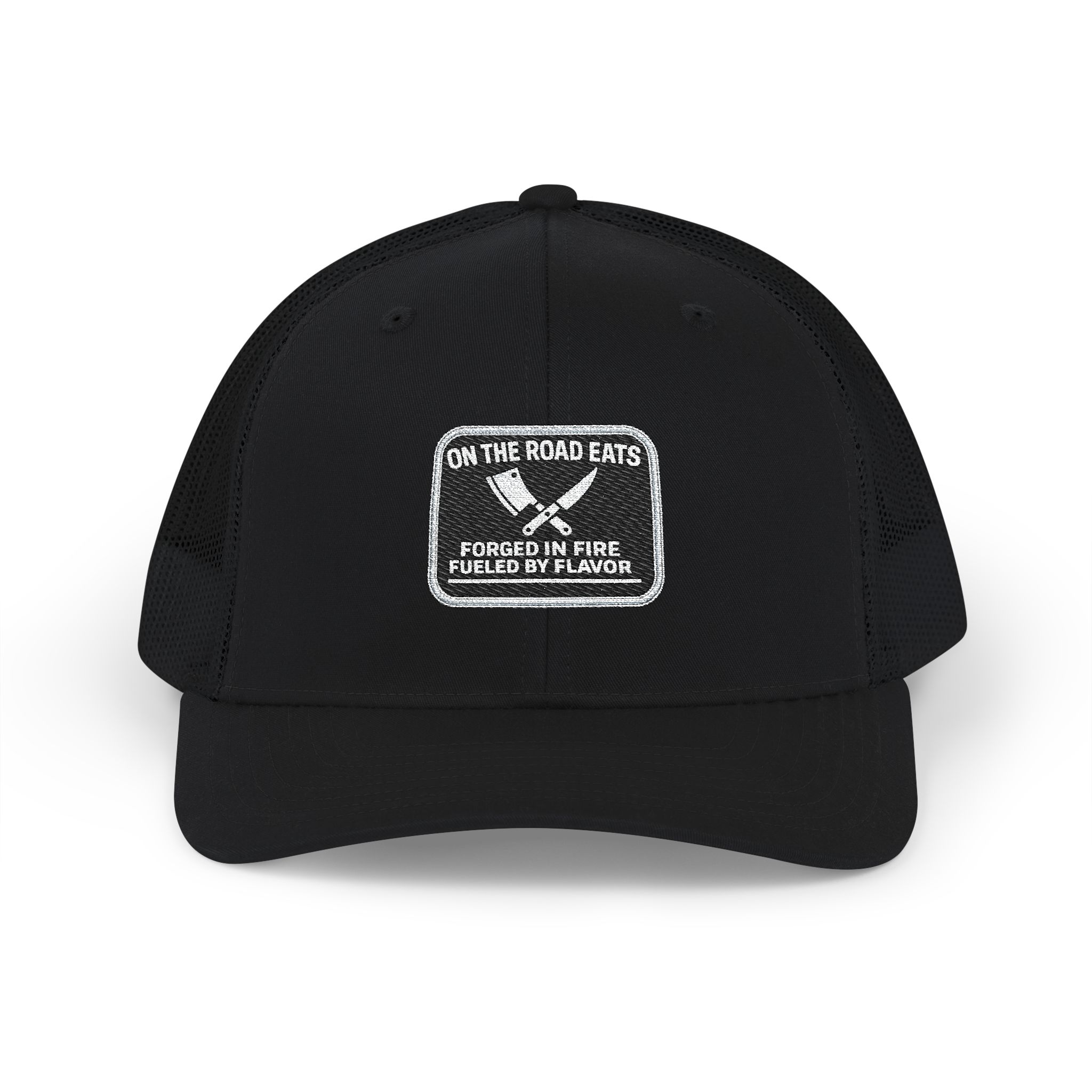 On The Road Eats Forged In Fire Trucker Hat | Premium OTRE Apparel - Image 7