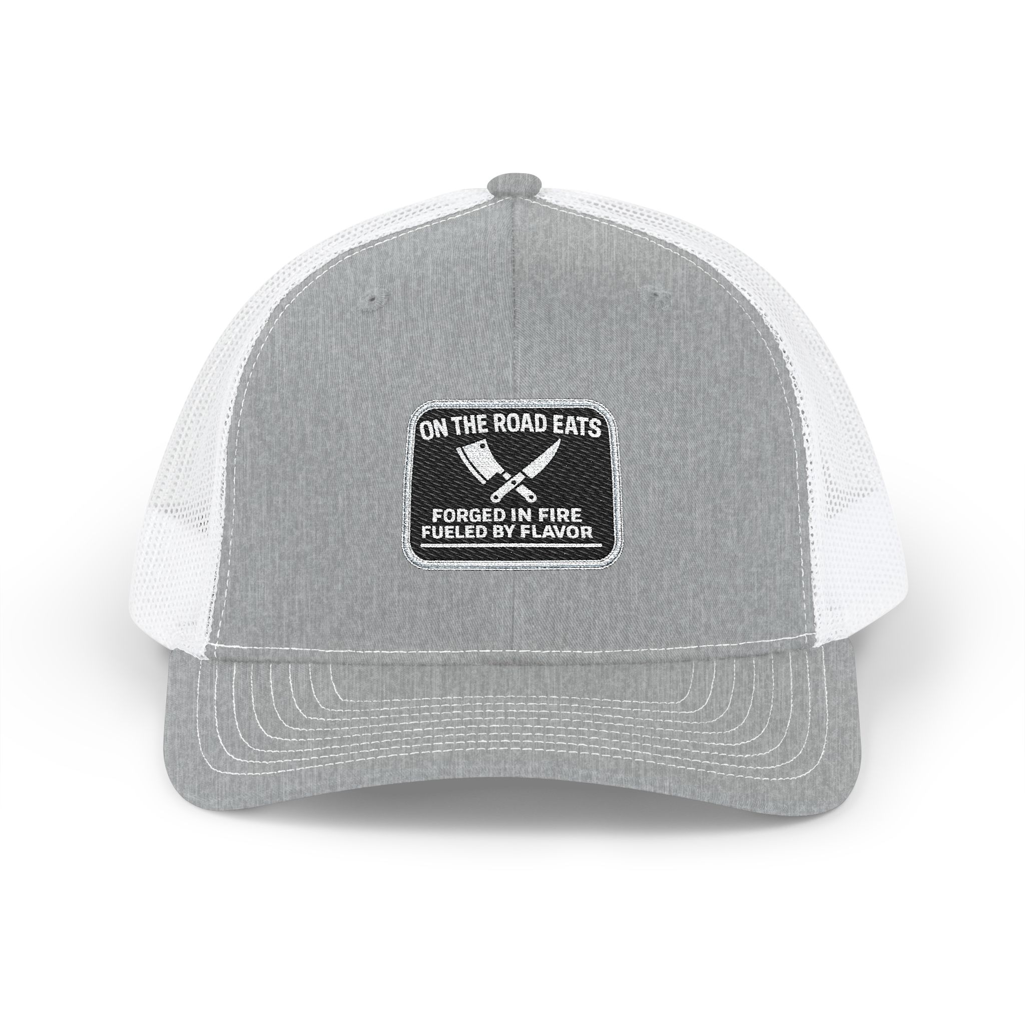 On The Road Eats Forged In Fire Trucker Hat | Premium OTRE Apparel - Image 3