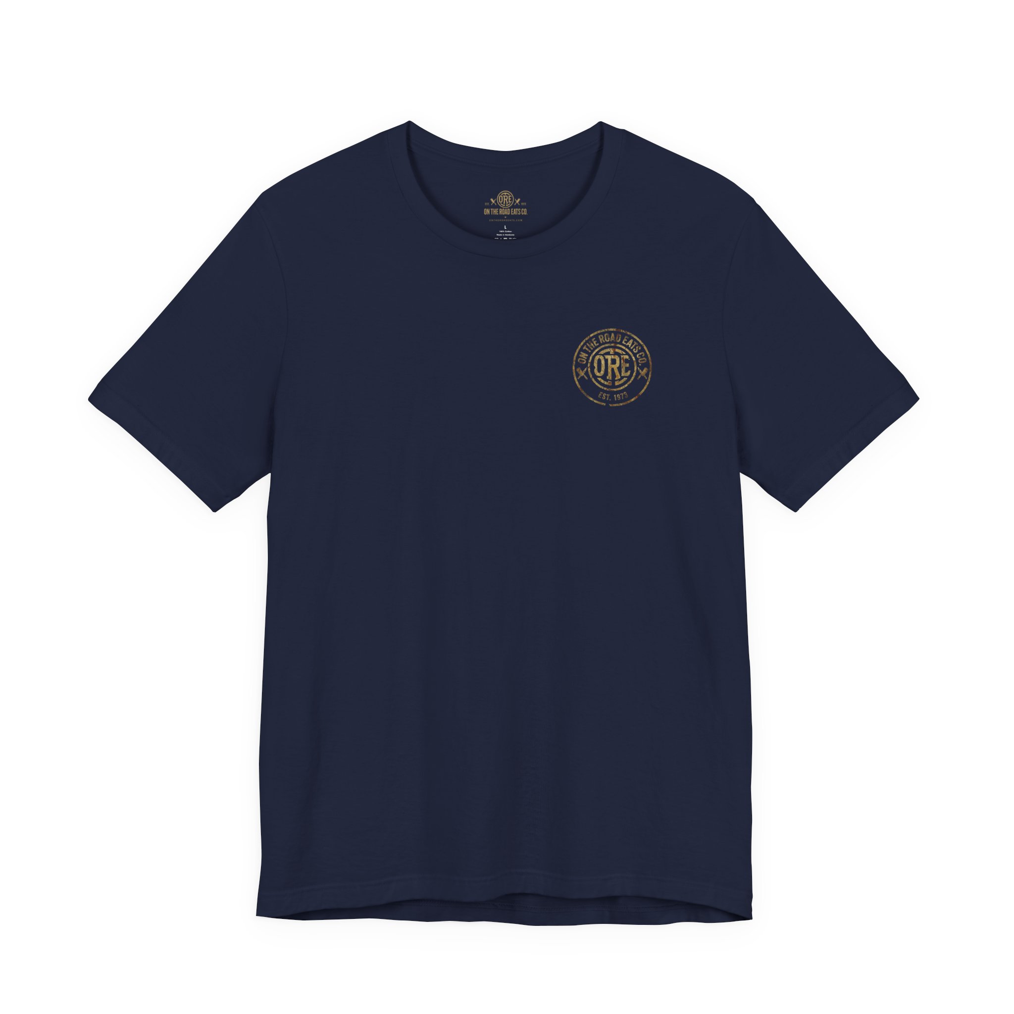 On The Road Eats Heritage Distressed Circle Logo T-Shirt | Graphic Tee - Image 7