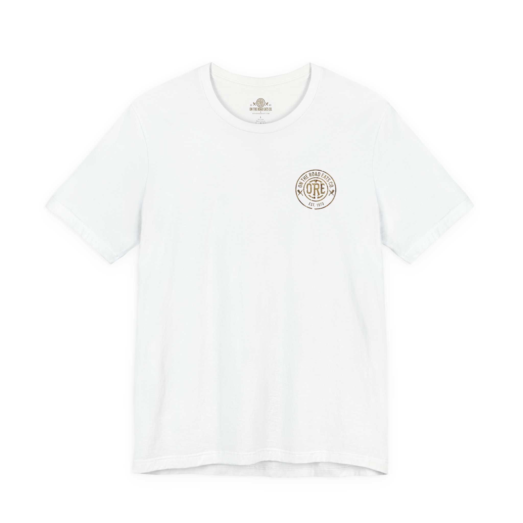 On The Road Eats Heritage Distressed Circle Logo T-Shirt | Graphic Tee - Image 3