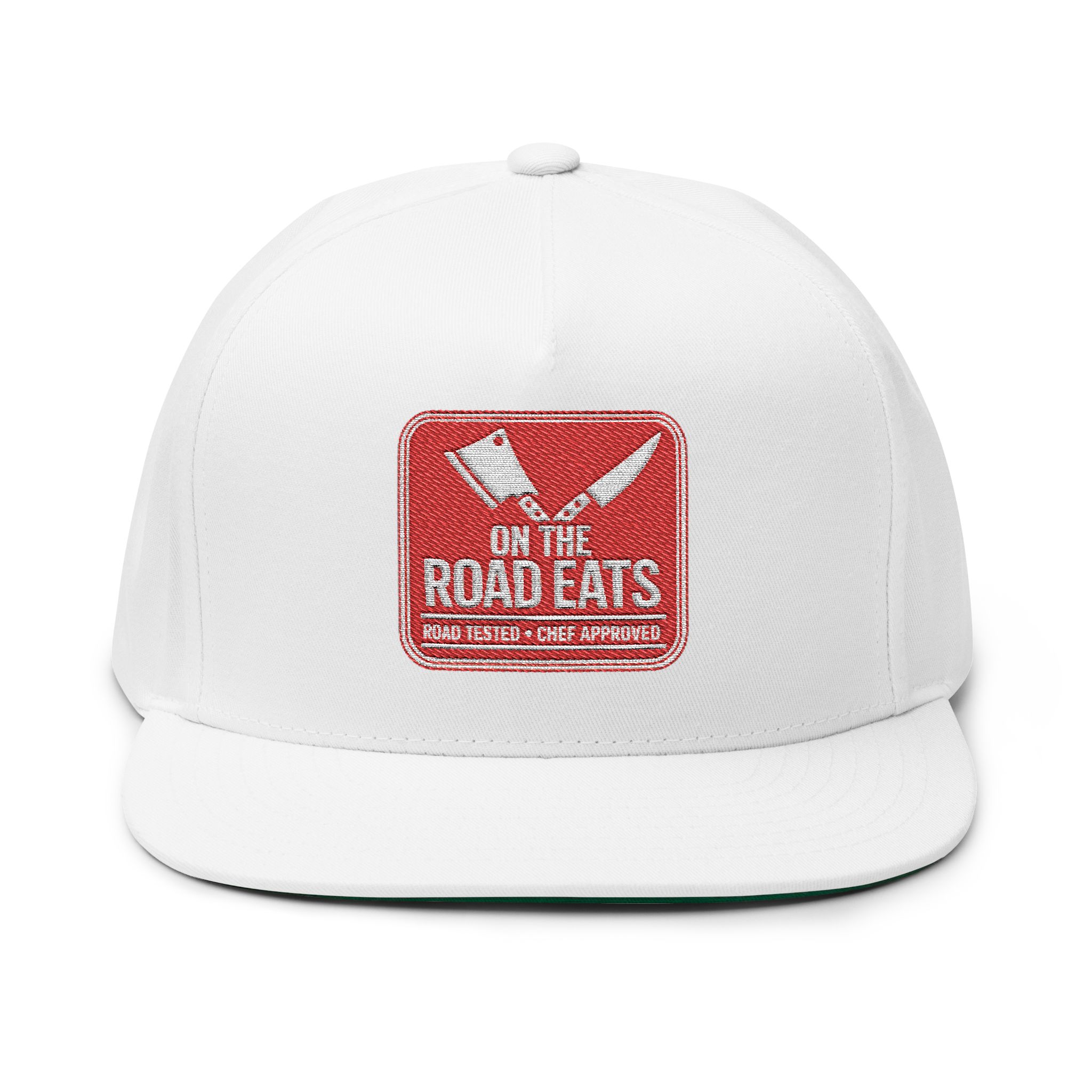 On The Road Eats Road Tested Snapback Hat | Premium Flat Bill Cap - Image 2